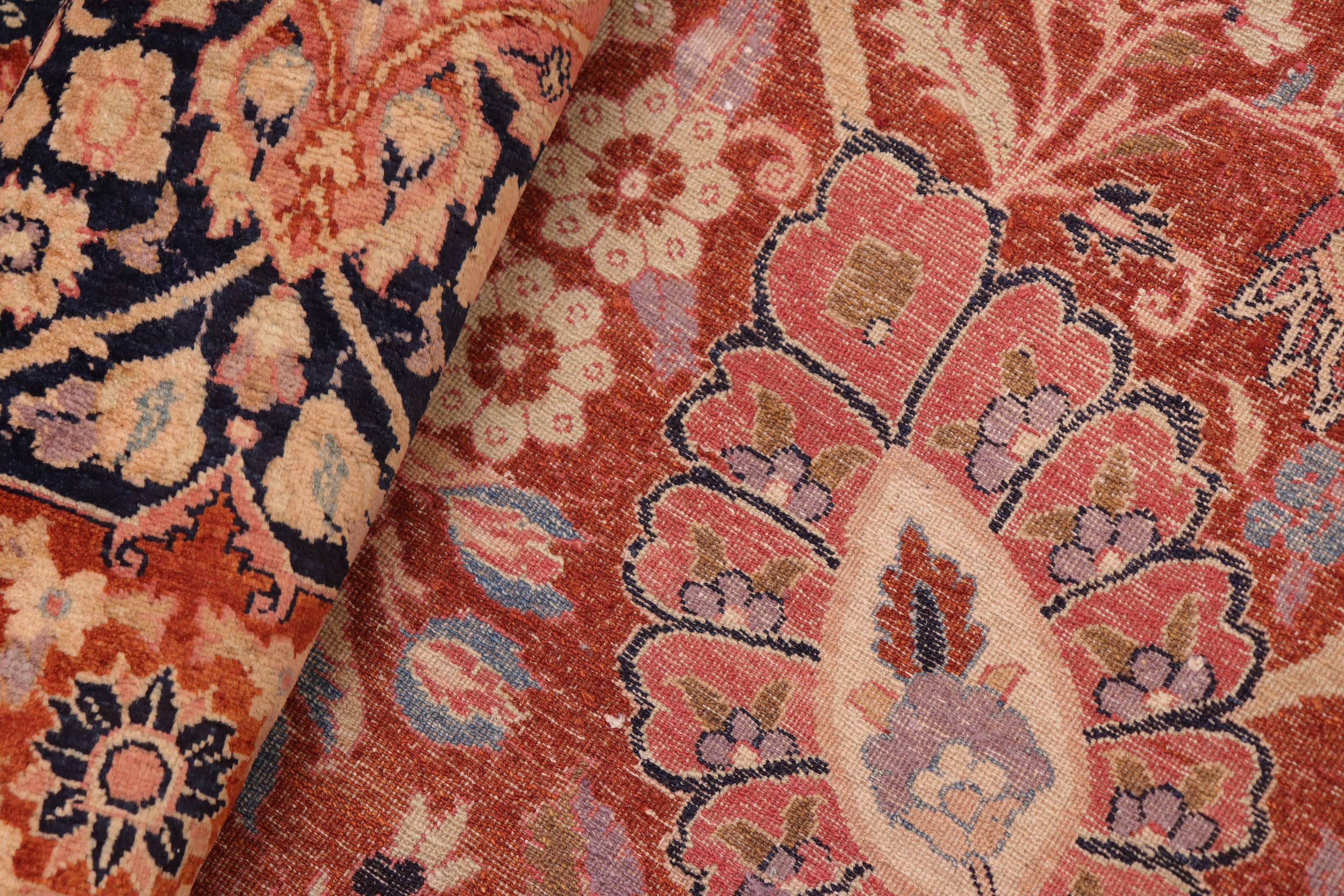 handmade Transitional Shahid Rust Blue Hand Knotted RECTANGLE 100% WOOL area rug 8 x 10