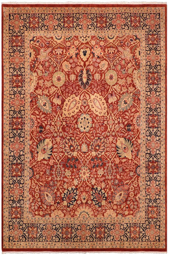 Traditional Shahid Wilma Rust Blue Hand Knotted Area rugs 8X10
