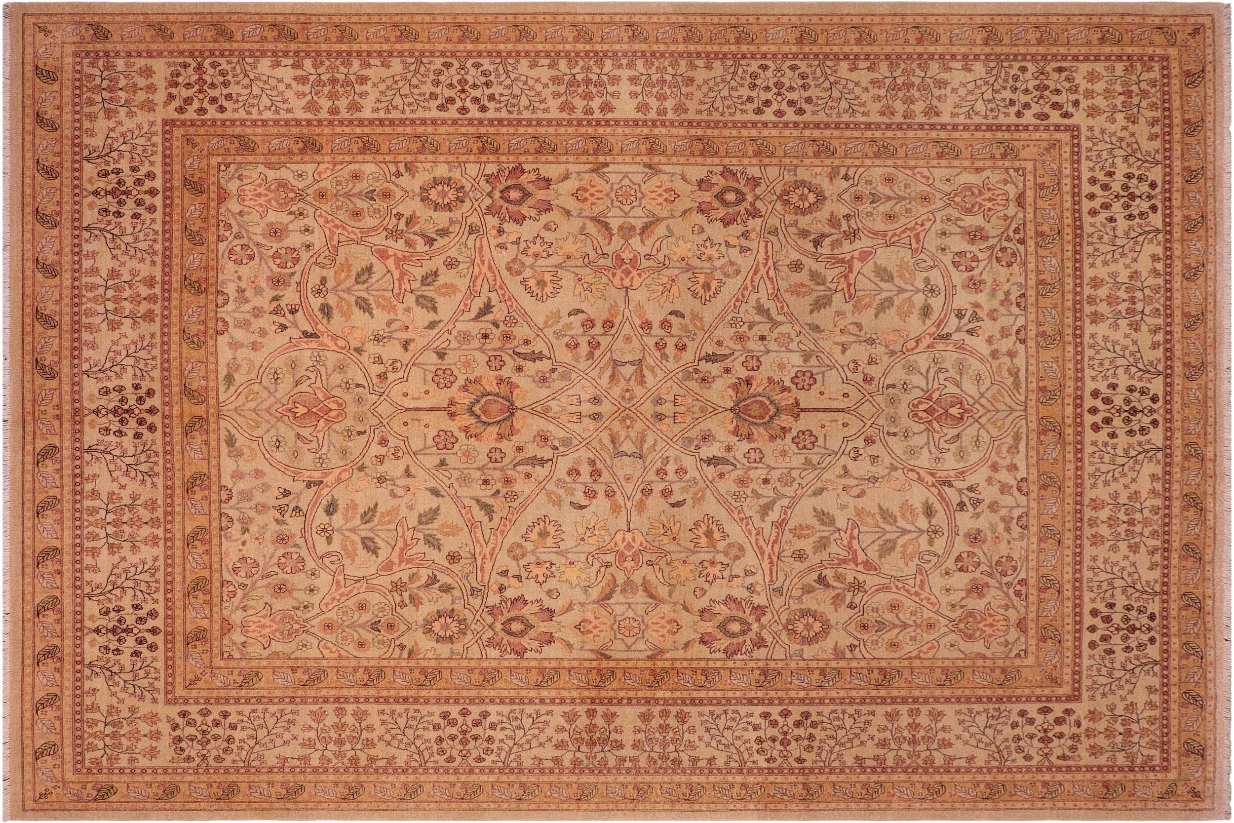 handmade Traditional Kafkaz Tan Tan Hand Knotted RECTANGLE 100% WOOL area rug 8' x 10'