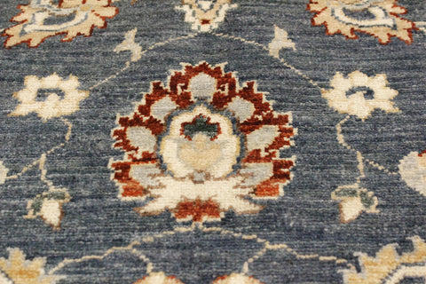 handmade Traditional Kafkaz Blue Ivory Hand Knotted RECTANGLE 100% WOOL area rug 4x6