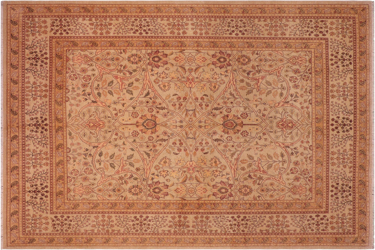 handmade Traditional Kafkaz Tan Tan Hand Knotted RECTANGLE 100% WOOL area rug 8' x 10'