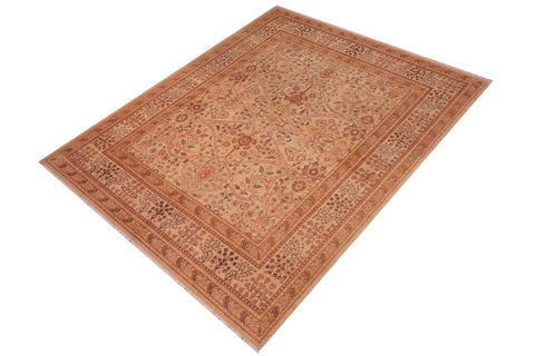 handmade Traditional Kafkaz Tan Tan Hand Knotted RECTANGLE 100% WOOL area rug 8' x 10'
