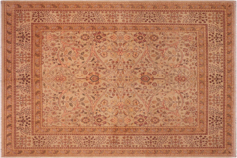 handmade Traditional Kafkaz Tan Tan Hand Knotted RECTANGLE 100% WOOL area rug 8' x 10'