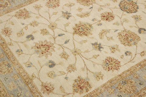 handmade Traditional Kafkaz Ivory Blue Hand Knotted RECTANGLE 100% WOOL area rug 4x6