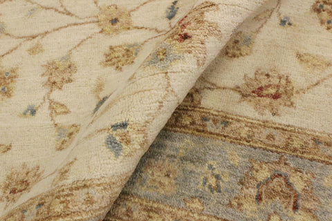 handmade Traditional Kafkaz Ivory Blue Hand Knotted RECTANGLE 100% WOOL area rug 4x6