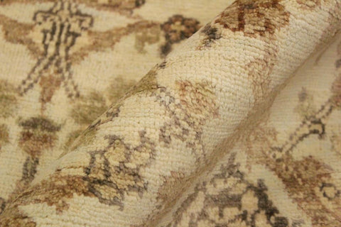 handmade Transitional Kafkaz Ivory Tan Hand Knotted RECTANGLE 100% WOOL area rug 4X6