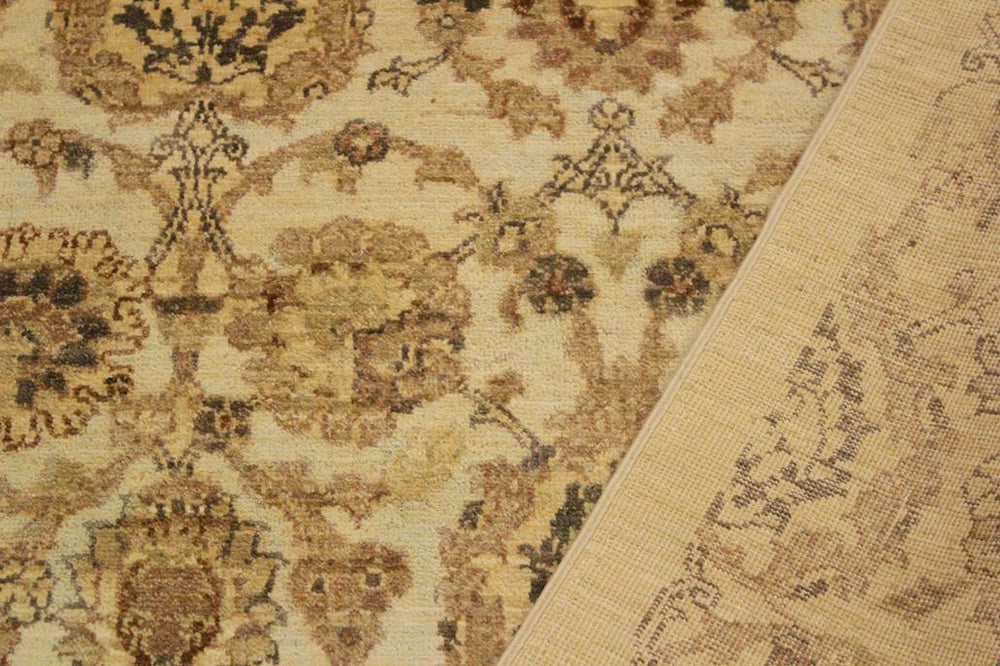 handmade Transitional Kafkaz Ivory Tan Hand Knotted RECTANGLE 100% WOOL area rug 4X6