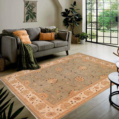 handmade Traditional Kafkaz Gray Ivory Hand Knotted RECTANGLE 100% WOOL area rug 8X10