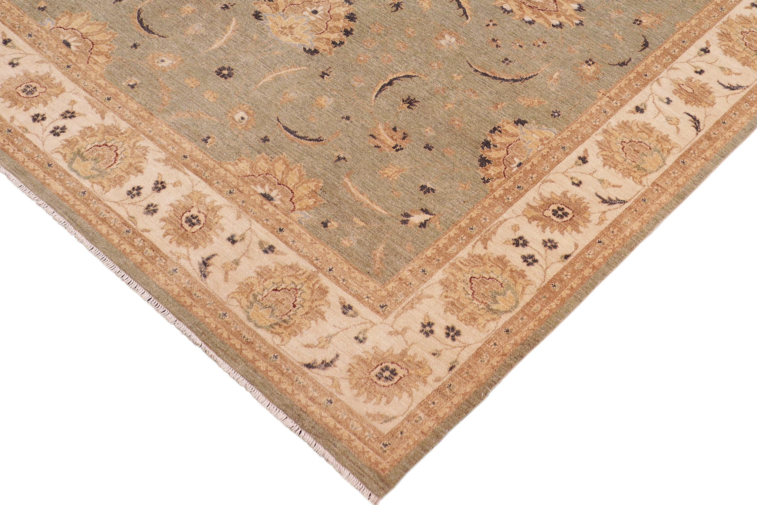 handmade Traditional Kafkaz Gray Ivory Hand Knotted RECTANGLE 100% WOOL area rug 8x10