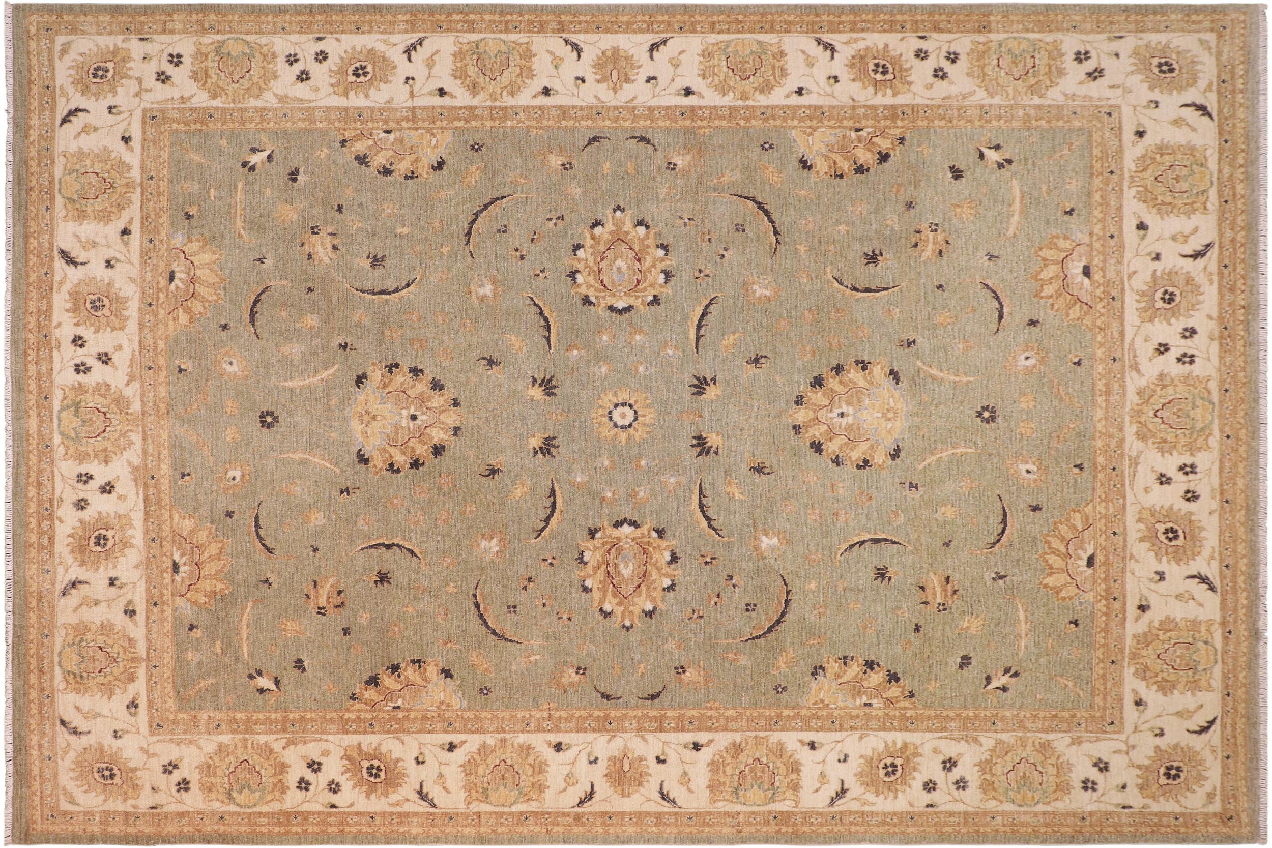 handmade Traditional Kafkaz Gray Ivory Hand Knotted RECTANGLE 100% WOOL area rug 8x10