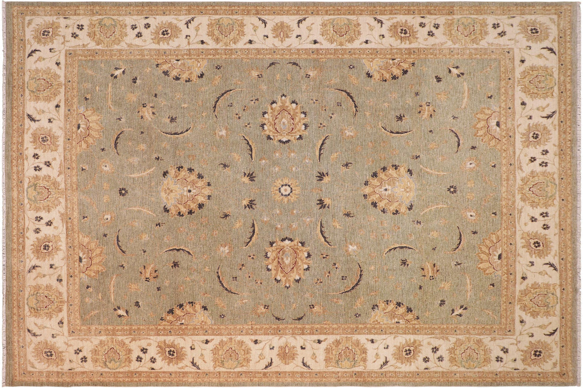 handmade Traditional Kafkaz Gray Ivory Hand Knotted RECTANGLE 100% WOOL area rug 8x10