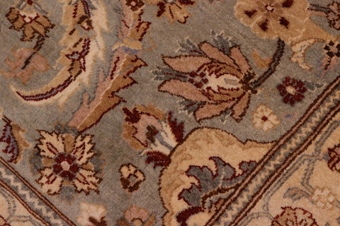handmade Traditional Lahore Greenish Gr Gold Hand Knotted RECTANGLE 100% WOOL area rug 8' x 10'