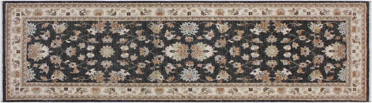 handmade Traditional Kafkaz Gray Ivory Hand Knotted RUNNER 100% WOOL area rug 3' x 8'