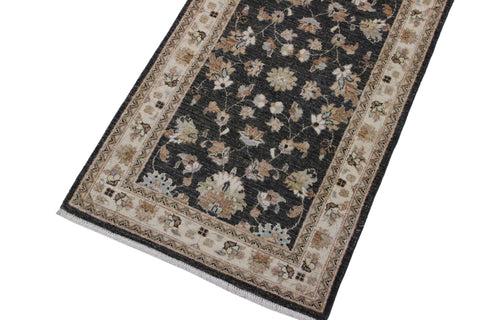 handmade Traditional Kafkaz Gray Ivory Hand Knotted RUNNER 100% WOOL area rug 3' x 8'