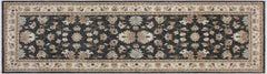 handmade Traditional Kafkaz Gray Ivory Hand Knotted RUNNER 100% WOOL area rug 3X8