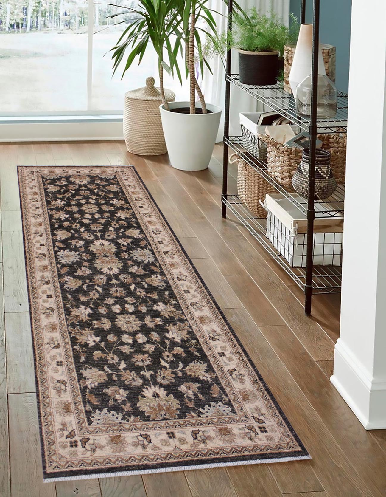 handmade Traditional Kafkaz Gray Ivory Hand Knotted RUNNER 100% WOOL area rug 3' x 8'