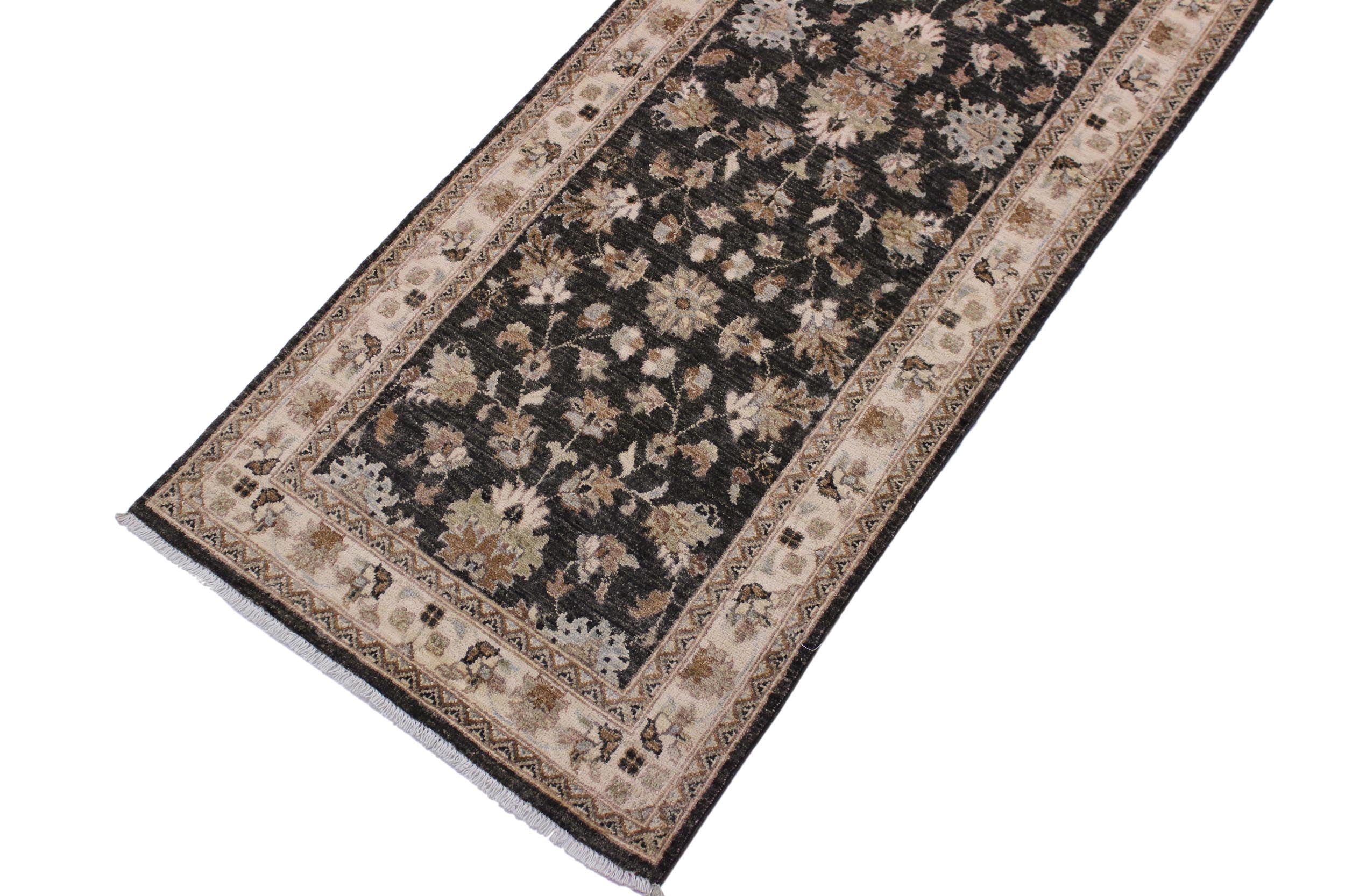 handmade Traditional Kafkaz Gray Ivory Hand Knotted RUNNER 100% WOOL area rug 3' x 8'