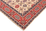 handmade Geometric Kazak Beige Red Hand Knotted RECTANGLE 100% WOOL area rug 9' x 12'