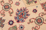 handmade Geometric Kazak Beige Red Hand Knotted RECTANGLE 100% WOOL area rug 9' x 12'