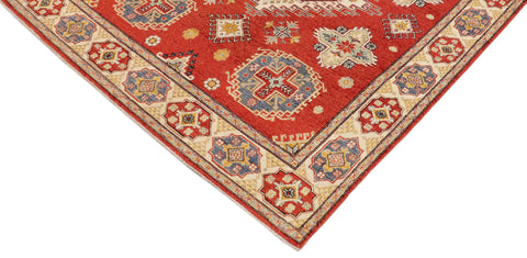 handmade Geometric Kazak Rust Beige Hand Knotted RECTANGLE 100% WOOL area rug 8'X10'