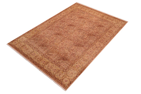 handmade Transitional William Tan Gold Hand Knotted RECTANGLE 100% WOOL area rug 8 x 10
