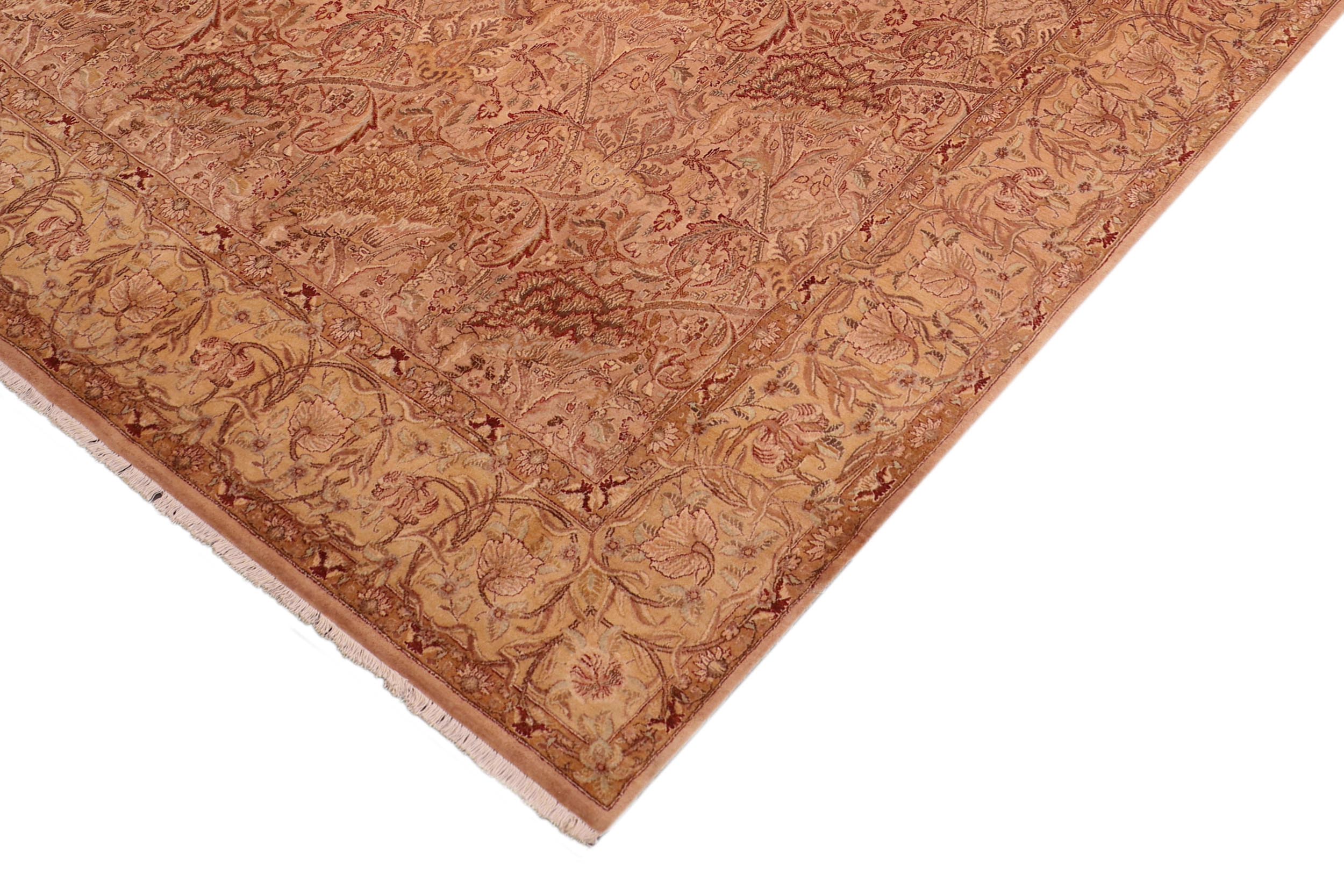 handmade Transitional William Tan Gold Hand Knotted RECTANGLE 100% WOOL area rug 8 x 10