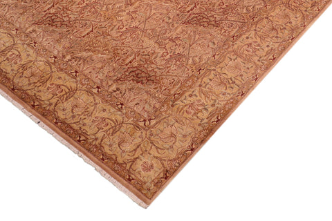 handmade Transitional William Tan Gold Hand Knotted RECTANGLE 100% WOOL area rug 8 x 10