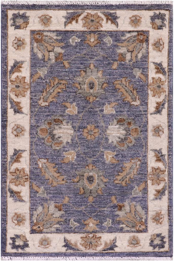 handmade Traditional Kafkaz Gray Ivory Hand Knotted RECTANGLE 100% WOOL area rug 2X3