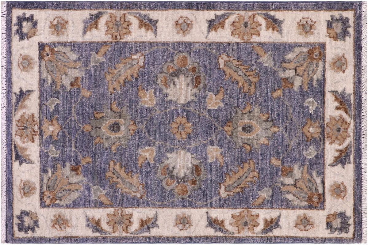 handmade Traditional Kafkaz Gray Ivory Hand Knotted RECTANGLE 100% WOOL area rug 2x3