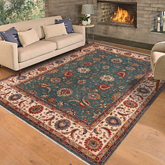 handmade Traditional Kafkaz Green Ivory Hand Knotted RECTANGLE 100% WOOL area rug 9X11