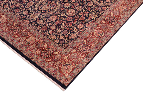 handmade Traditional Dabir Blue Brown Hand Knotted RECTANGLE 100% WOOL area rug 8 x 10