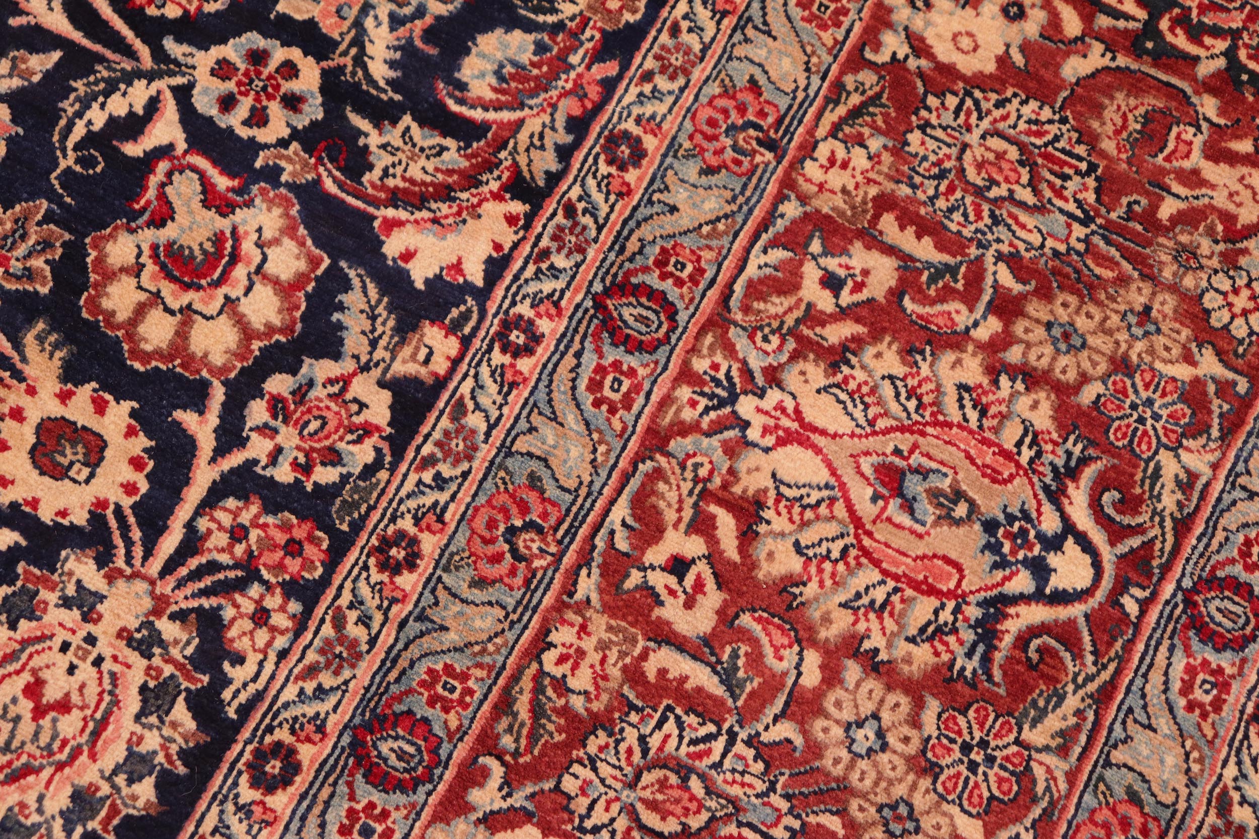 handmade Traditional Dabir Blue Brown Hand Knotted RECTANGLE 100% WOOL area rug 8 x 10