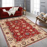 handmade Traditional Kafkaz Red Ivory Hand Knotted RECTANGLE 100% WOOL area rug 8 x 10