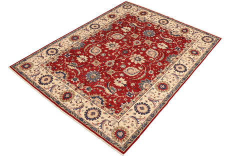 handmade Traditional Kafkaz Red Ivory Hand Knotted RECTANGLE 100% WOOL area rug 8x10