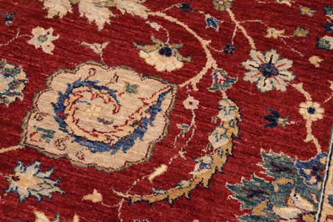 handmade Traditional Kafkaz Red Ivory Hand Knotted RECTANGLE 100% WOOL area rug 8x10
