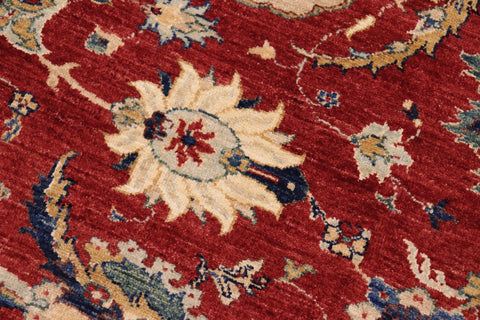 handmade Traditional Kafkaz Red Ivory Hand Knotted RECTANGLE 100% WOOL area rug 8x10