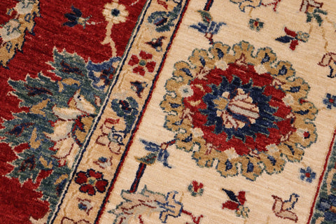 handmade Traditional Kafkaz Red Ivory Hand Knotted RECTANGLE 100% WOOL area rug 8x10