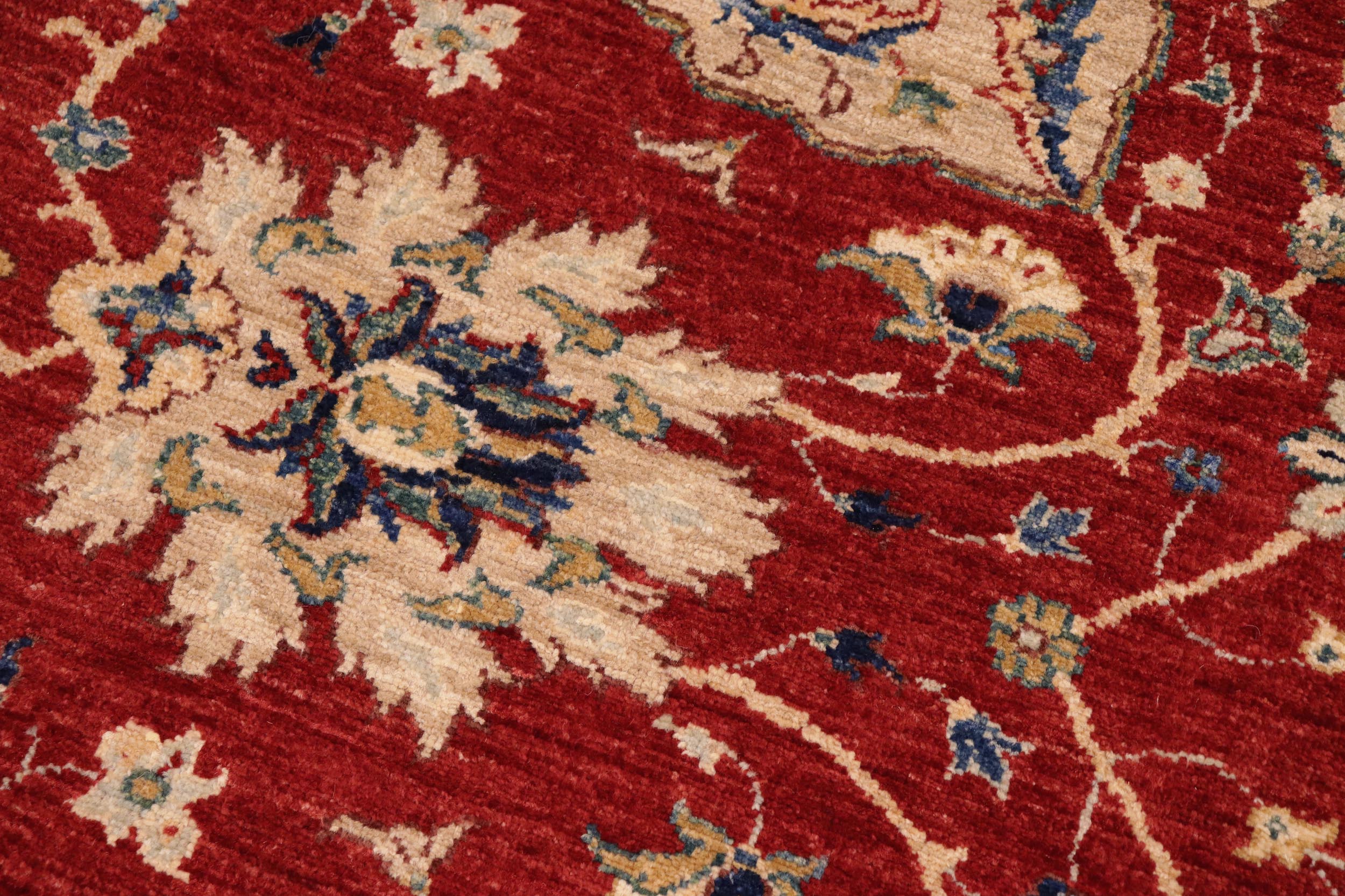 handmade Traditional Kafkaz Red Ivory Hand Knotted RECTANGLE 100% WOOL area rug 8x10