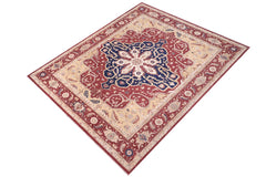 handmade Traditional Kafkaz Rust Blue Hand Knotted RECTANGLE 100% WOOL area rug 12X15