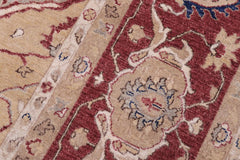 handmade Traditional Kafkaz Rust Blue Hand Knotted RECTANGLE 100% WOOL area rug 12X15