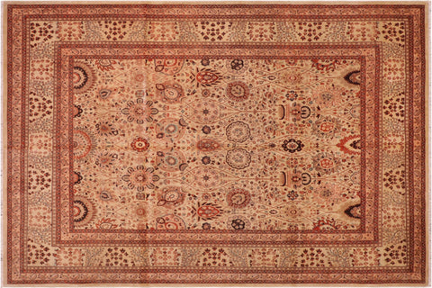handmade Traditional Design Lt. Tan Lt. Tan Hand Knotted RECTANGLE 100% WOOL area rug 8' x 10'
