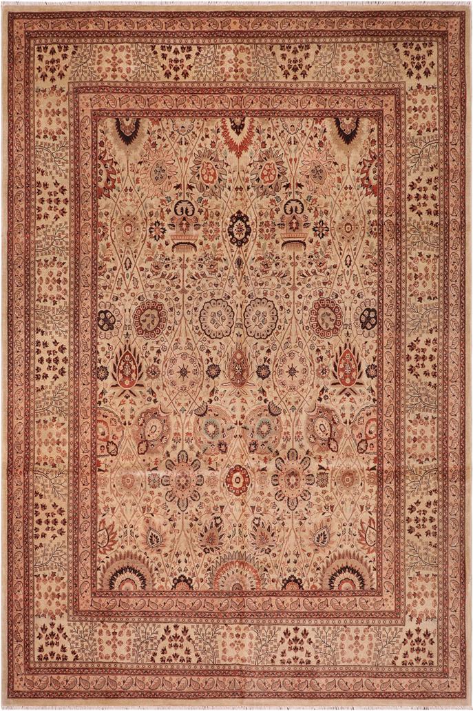 handmade Traditional Design Lt. Tan Lt. Tan Hand Knotted RECTANGLE 100% WOOL area rug 8'X10'
