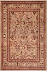 handmade Traditional Design Lt. Tan Lt. Tan Hand Knotted RECTANGLE 100% WOOL area rug 8'X10'
