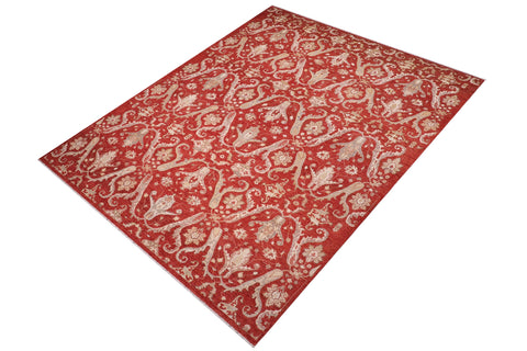 handmade Modern Kafkaz Red Red Hand Knotted RECTANGLE 100% WOOL area rug 9' x 12'