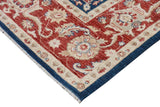 handmade Traditional Kafkaz Red Blue Hand Knotted RECTANGLE 100% WOOL area rug 9 x 12