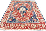 handmade Traditional Heriz Red Blue Hand Knotted RECTANGLE 100% WOOL area rug 9 x 12