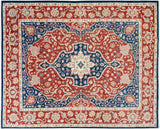 Eclectic Ziegler Rubin Red/Blue Hand-Knotted Wool Rug - 8'10'' x 12'2''