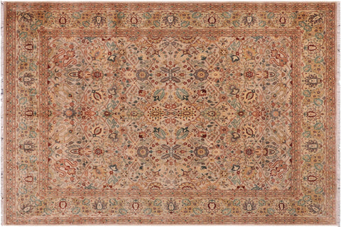 handmade Traditional  Lt. Tan Lt. Tan Hand Knotted RECTANGLE 100% WOOL area rug 8' x 10'