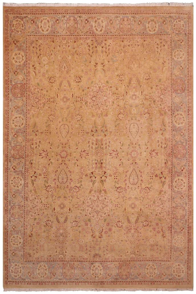 Traditional Sultanabad Melinda Gold Gray Hand Knotted Area rugs 8 x 10