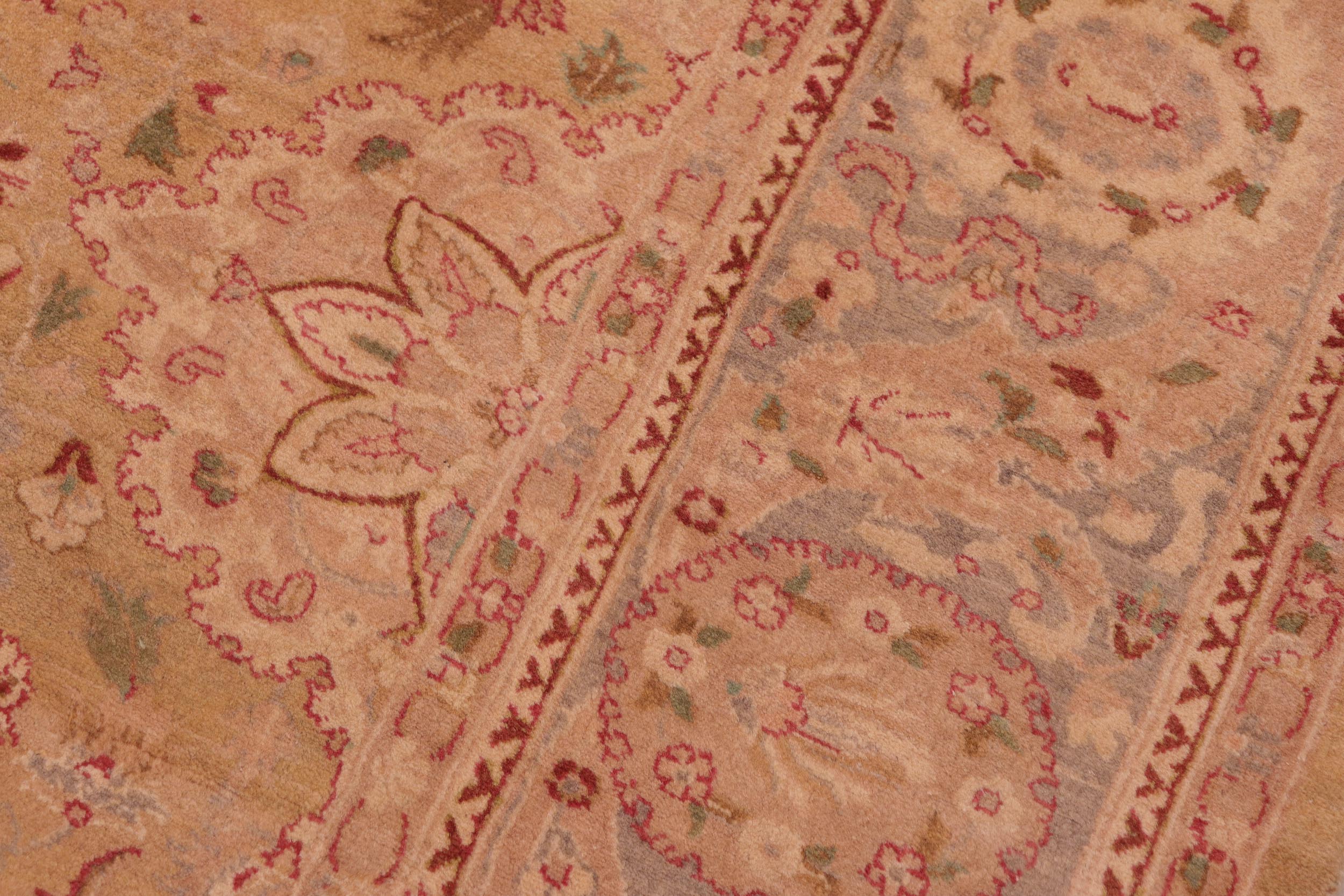 handmade Transitional Sultanabad Gold Gray Hand Knotted RECTANGLE 100% WOOL area rug 8 x 10